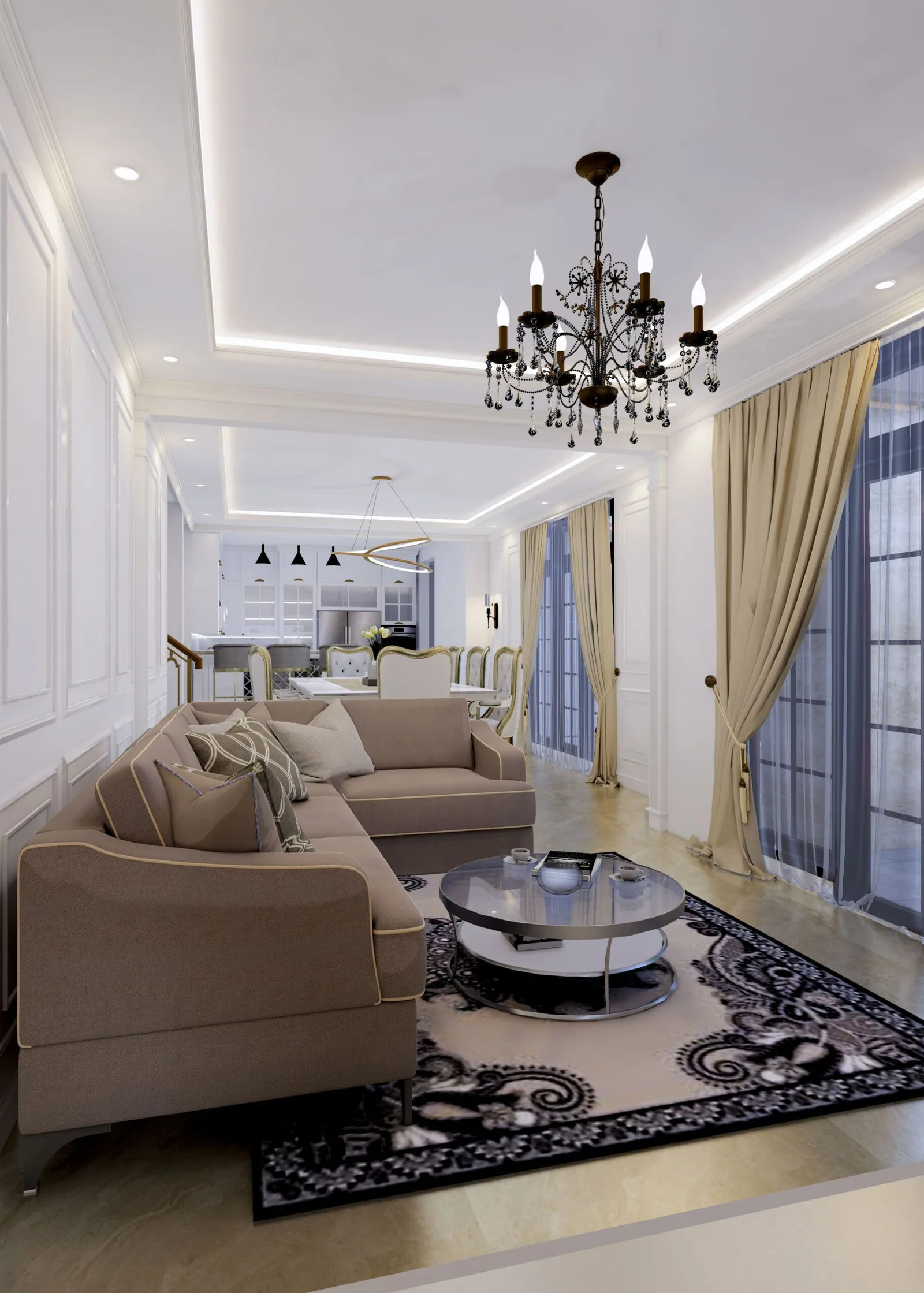 Render ruang keluarga Fatih Bogor Lakeside