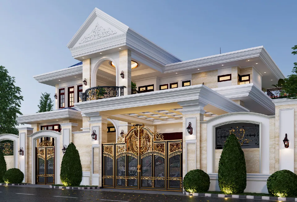 Render tampak samping Fatih Bogor Lakeside dengan gerbang berornamen