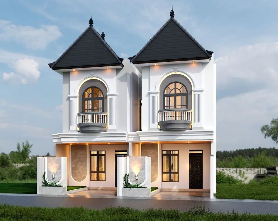 Render tampak depan Al Fatih Riverside pada sore hari