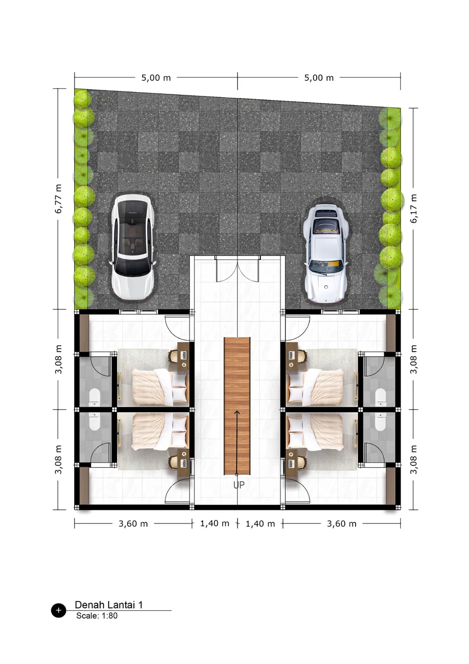 Denah lantai 1 Al Fath Coliving