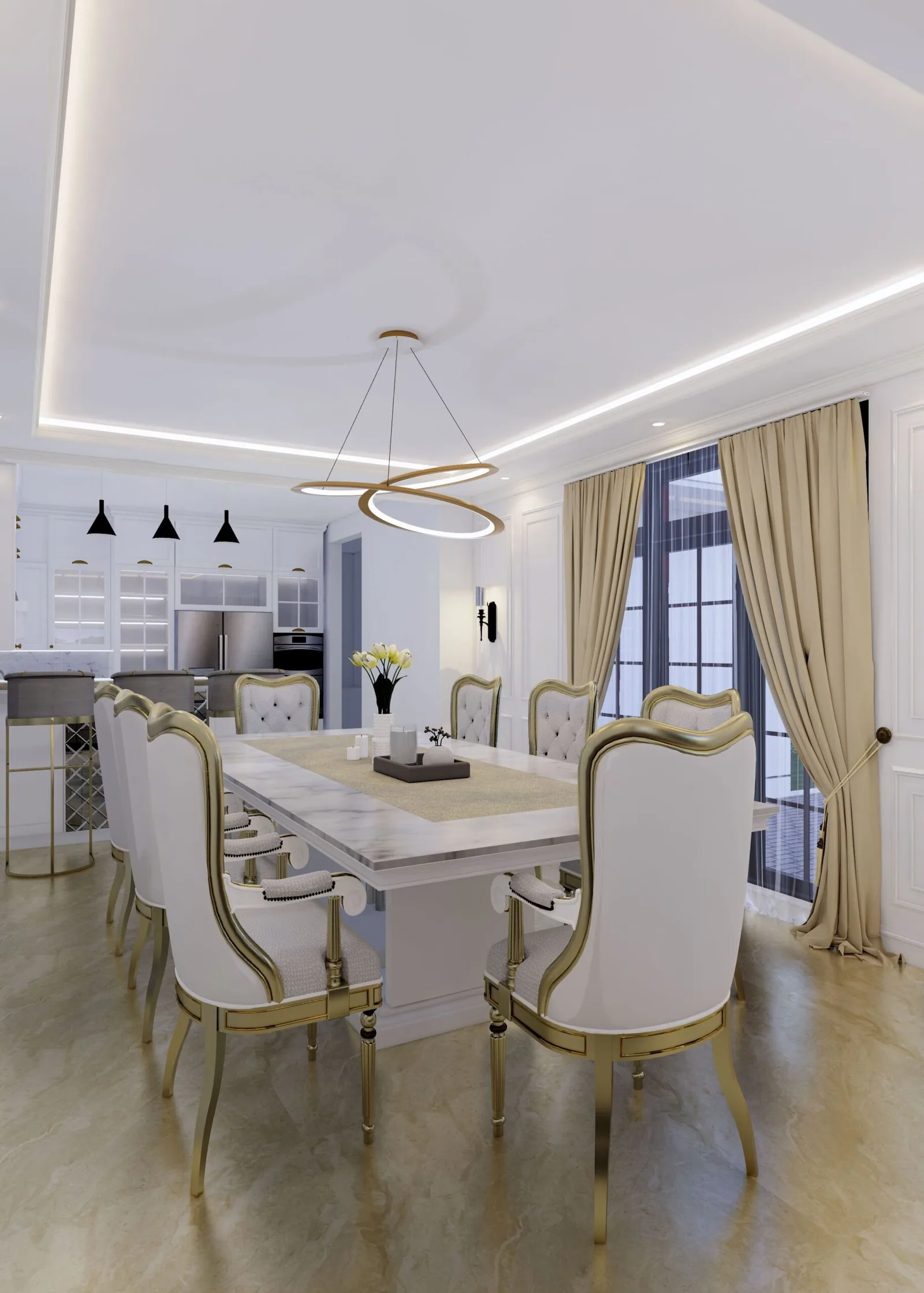 Render ruang makan Fatih Bogor Lakeside